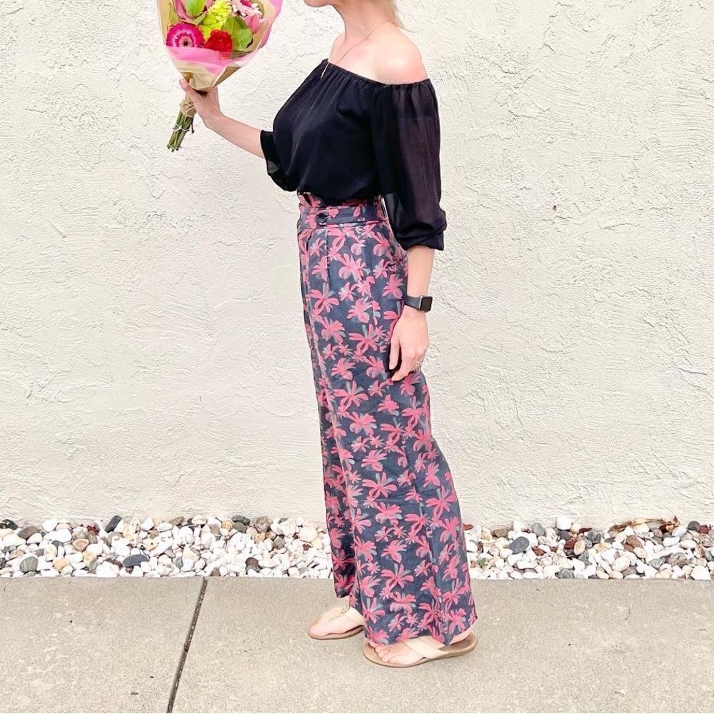 Moussy High Waist Floral Wide Leg Pants Size 2 - Picture 4 of 10